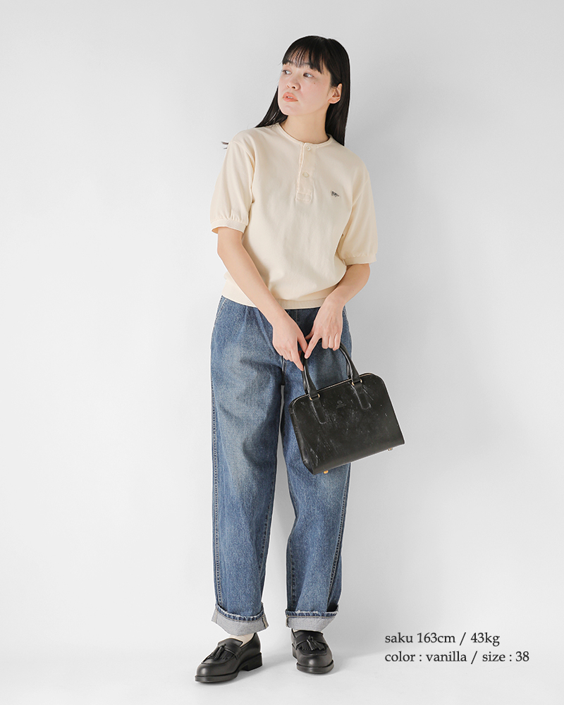 SCYE BASICS(サイベーシックス)コットンピケヘンリーネックシャツ“CottonPiqueHenleyNeckShirt”5225-21718