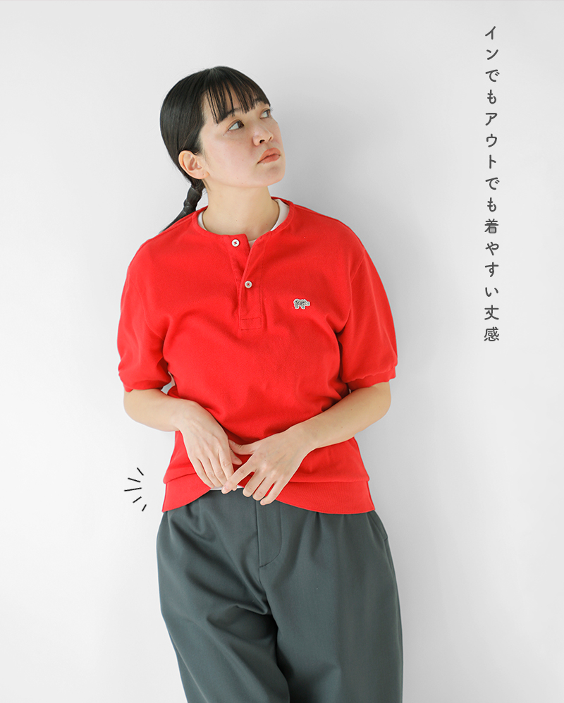 SCYE BASICS(サイベーシックス)コットンピケヘンリーネックシャツ“CottonPiqueHenleyNeckShirt”5225-21718