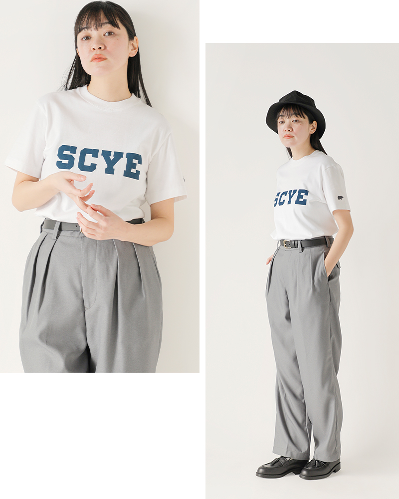 SCYE BASICS(TCx[VbNX)RbgSTVcg30/2CottonJerseyLogoT-Shirth5725-21700-1