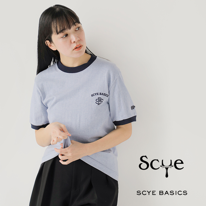 SCYE BASICS(TCx[VbNX)RbgvgK[TVcg30/2CottonJerseyPrintRingerT-shirth5725-21702