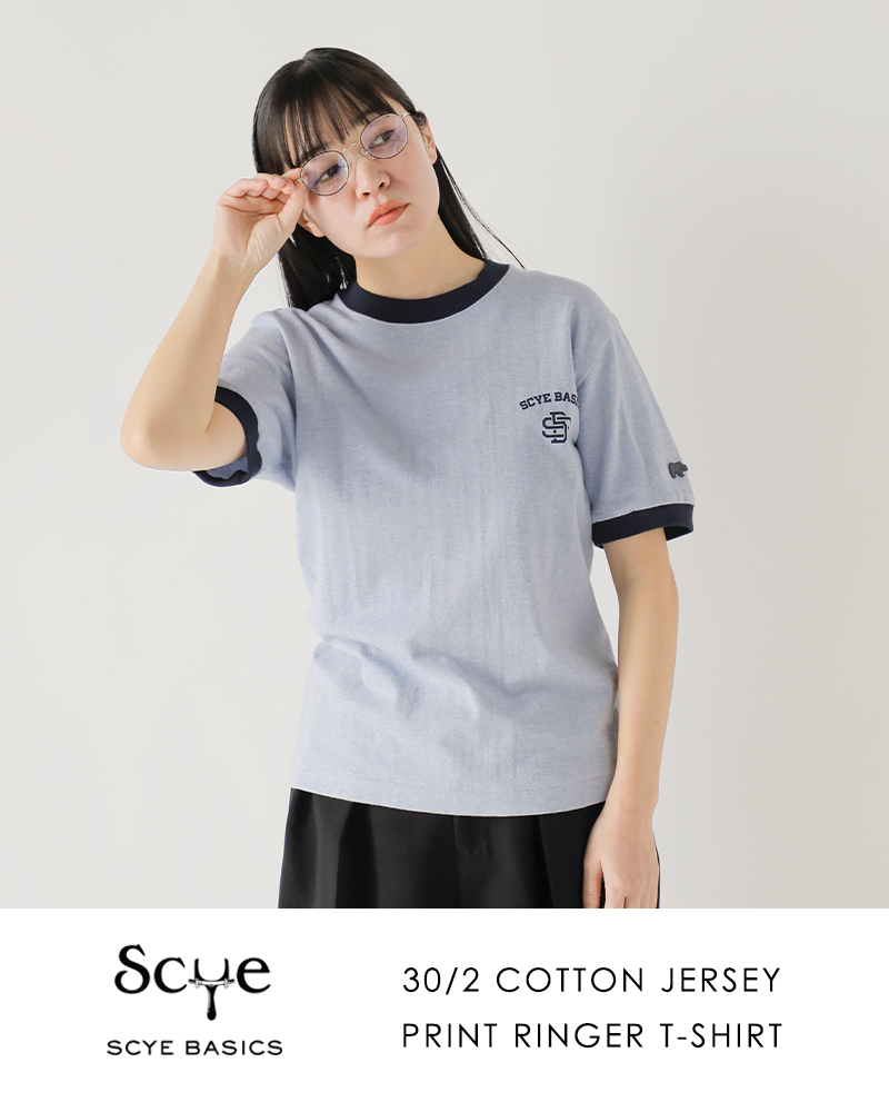 SCYE BASICS(TCx[VbNX)RbgvgK[TVcg30/2CottonJerseyPrintRingerT-shirth5725-21702