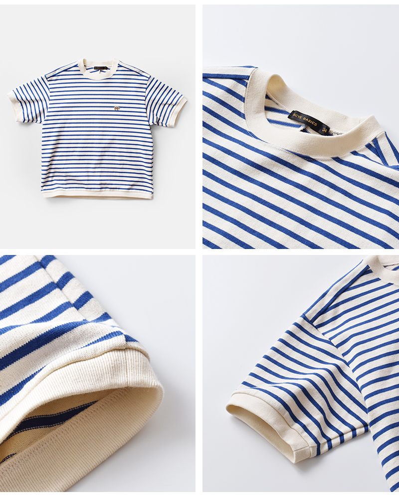 SCYE BASICS(サイベーシックス)コットンボーダー半袖Tシャツ“CottonStripedT-Shirt”5725-21705