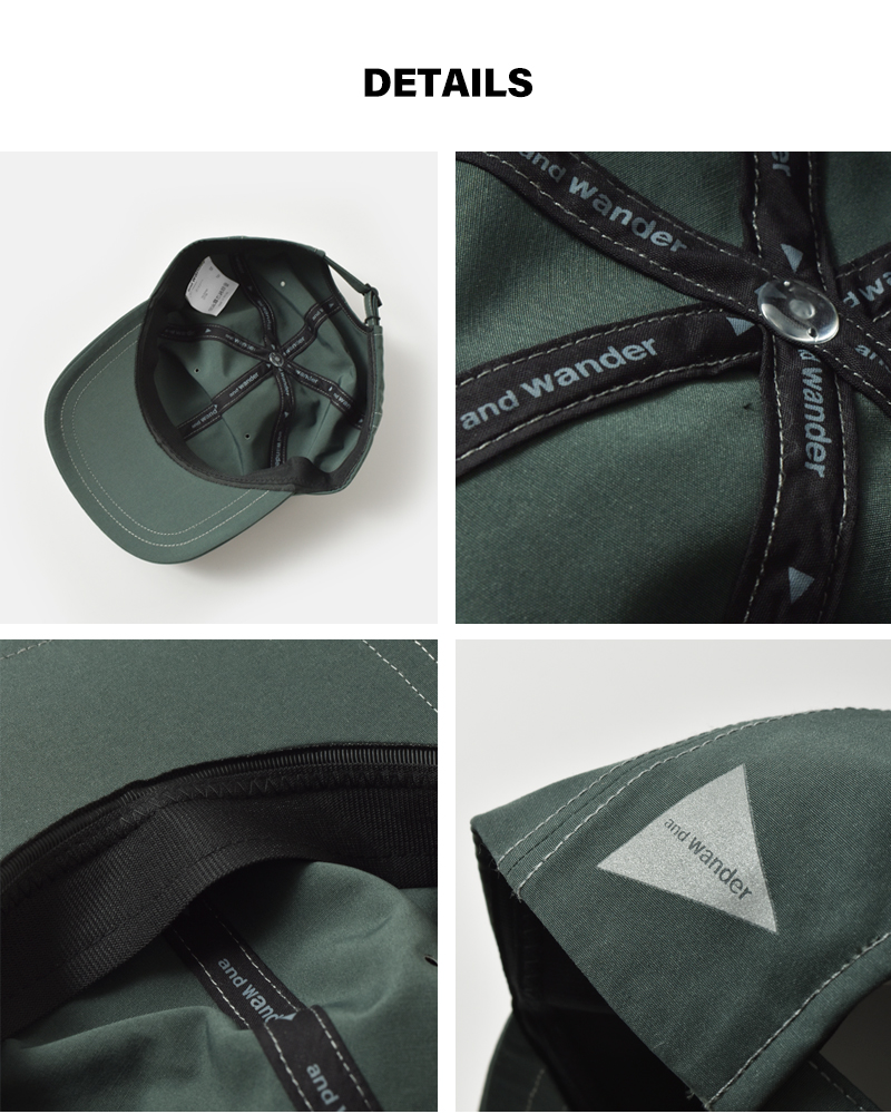 and wander(アンドワンダー)撥水6パネルキャップ“PE/COcap”574-5986245