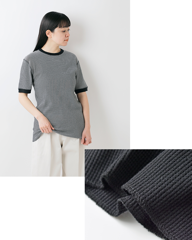 Healthknit(ヘルスニット)ベーシックワッフルクルーネック半袖プルオーバー602s