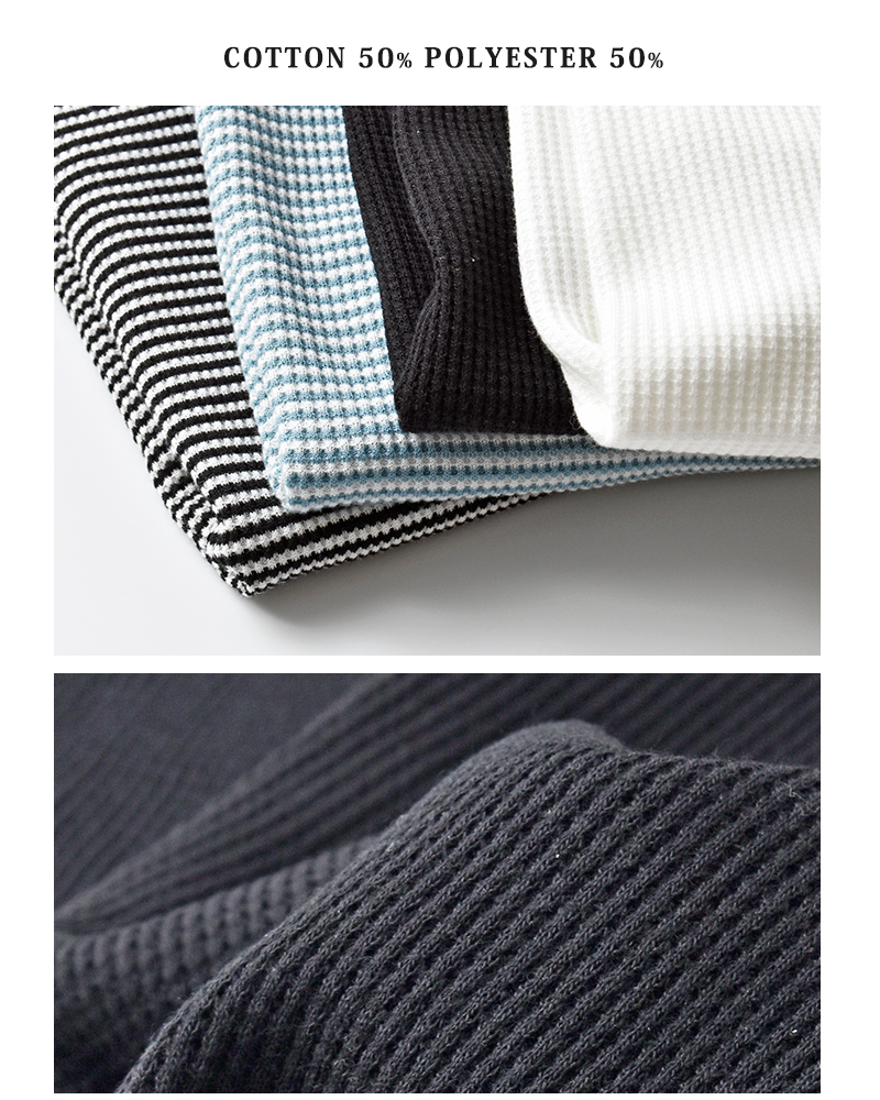 Healthknit(ヘルスニット)ベーシックワッフルクルーネック半袖プルオーバー602s