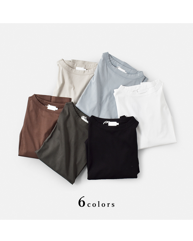handvaerk(ハンドバーク)60/2ジャージーボトルネック6分袖Tシャツ6207