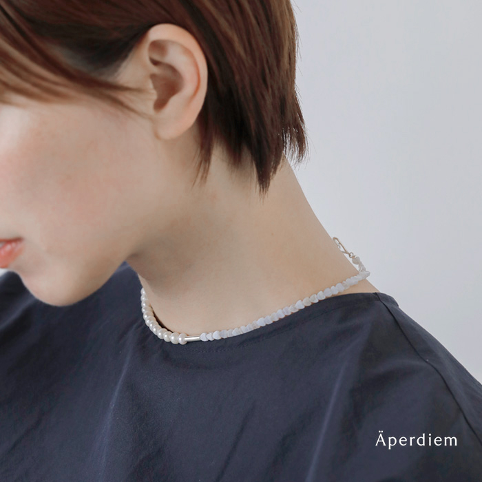 Aperdiem(アペルディエム)フラットハートパールネックレス“FlatHeartPearlNecklace”81410045