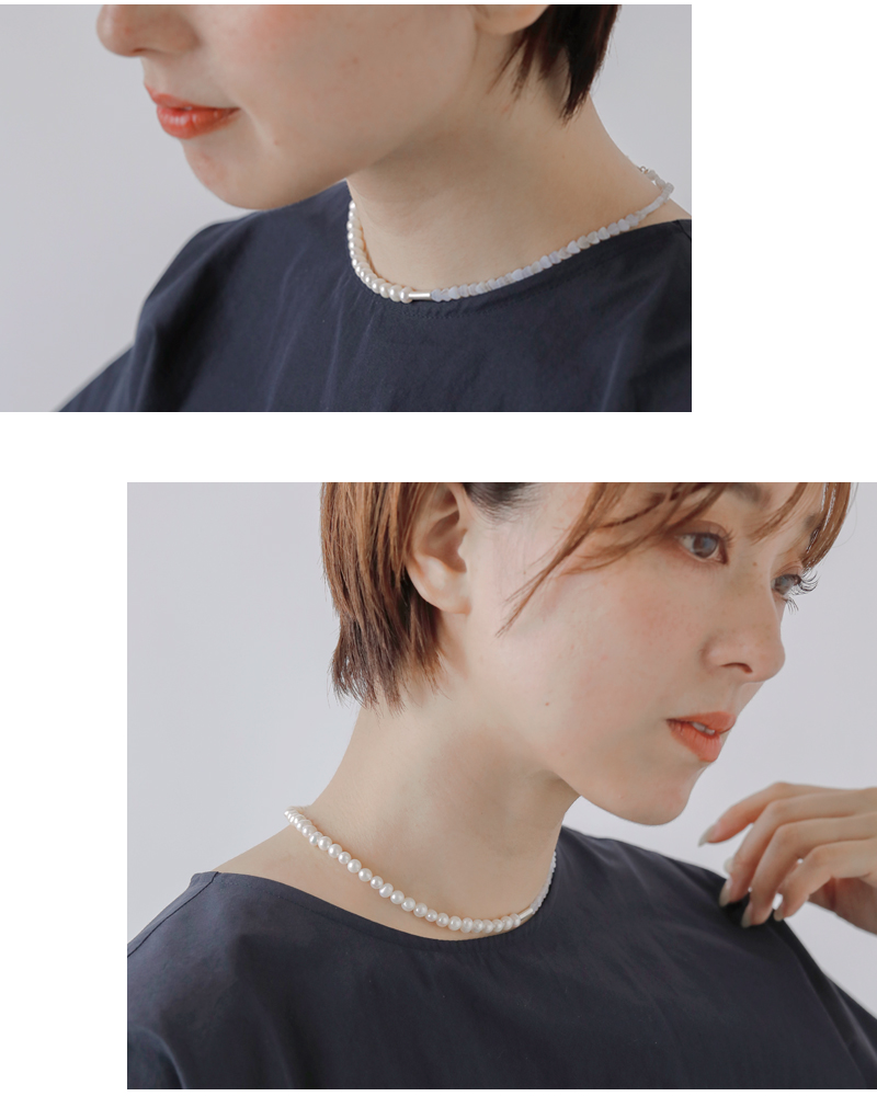 Aperdiem(アペルディエム)フラットハートパールネックレス“FlatHeartPearlNecklace”81410045