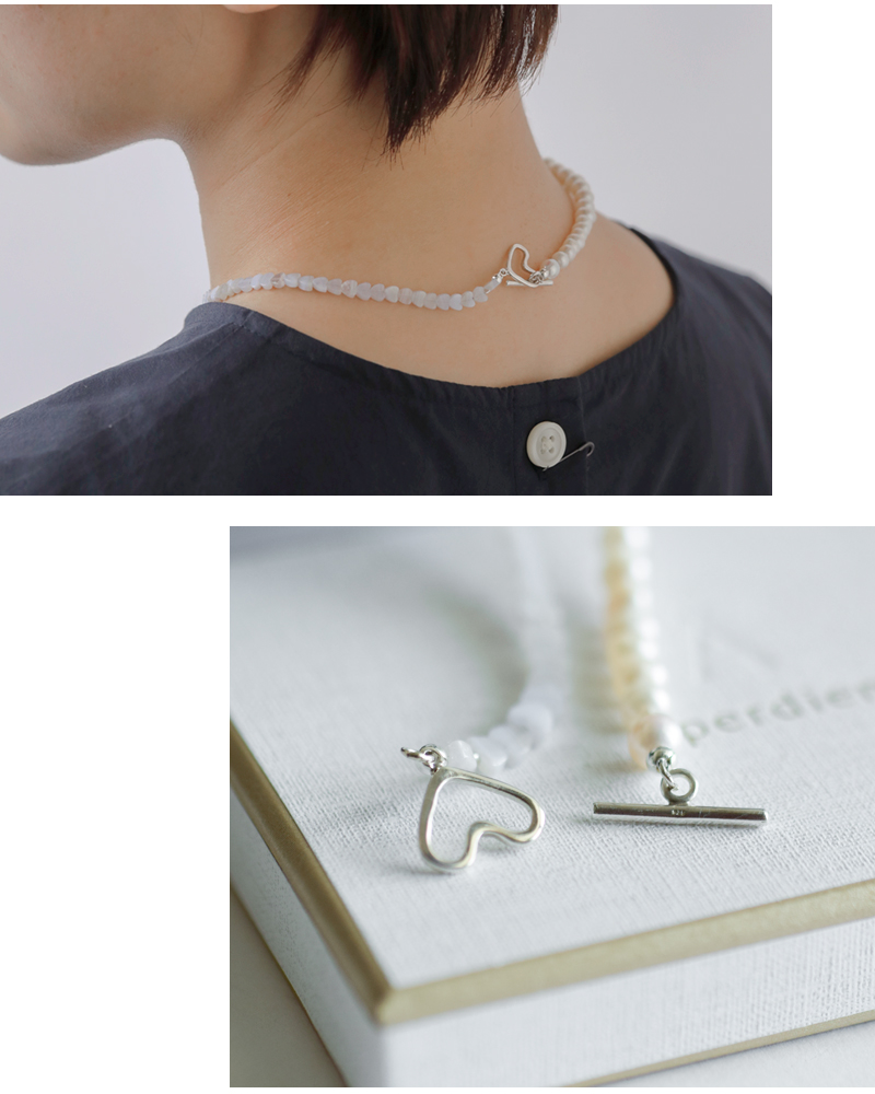 Aperdiem(アペルディエム)フラットハートパールネックレス“FlatHeartPearlNecklace”81410045