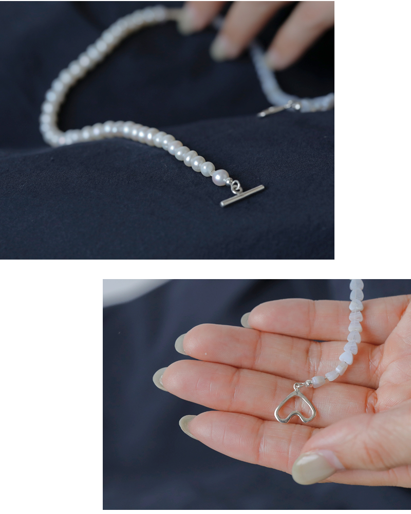 Aperdiem(アペルディエム)フラットハートパールネックレス“FlatHeartPearlNecklace”81410045