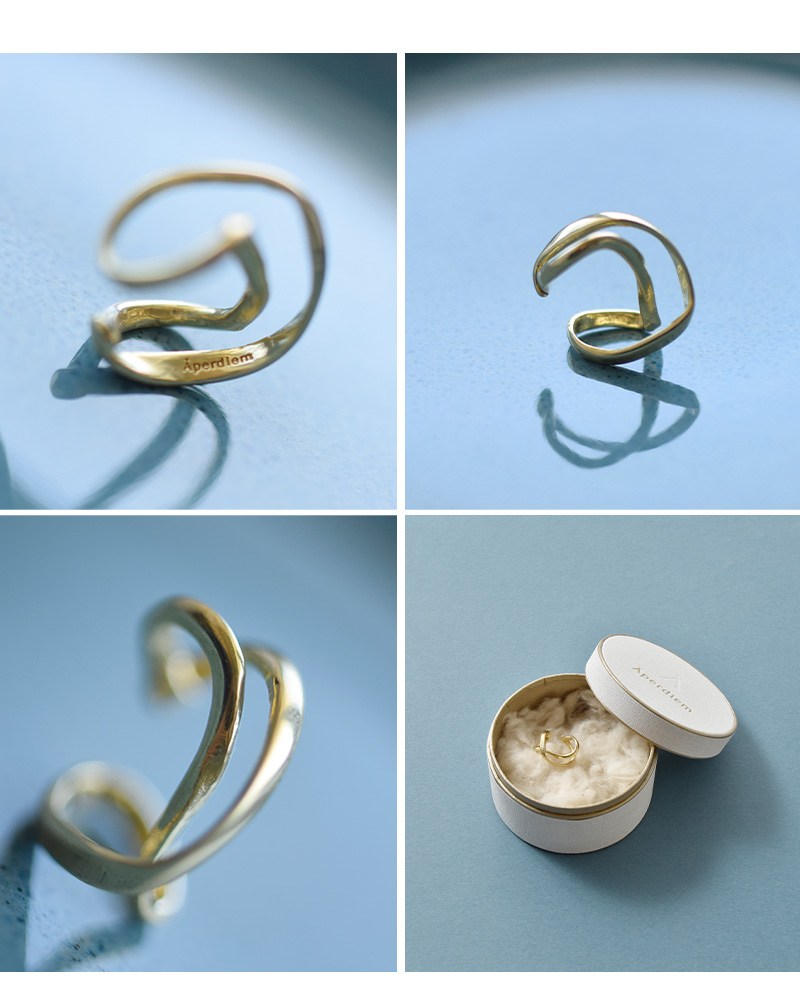 Aperdiem(アペルディエム)リボンテープイヤーカフ“TwirlEarCuff”片耳用81504025