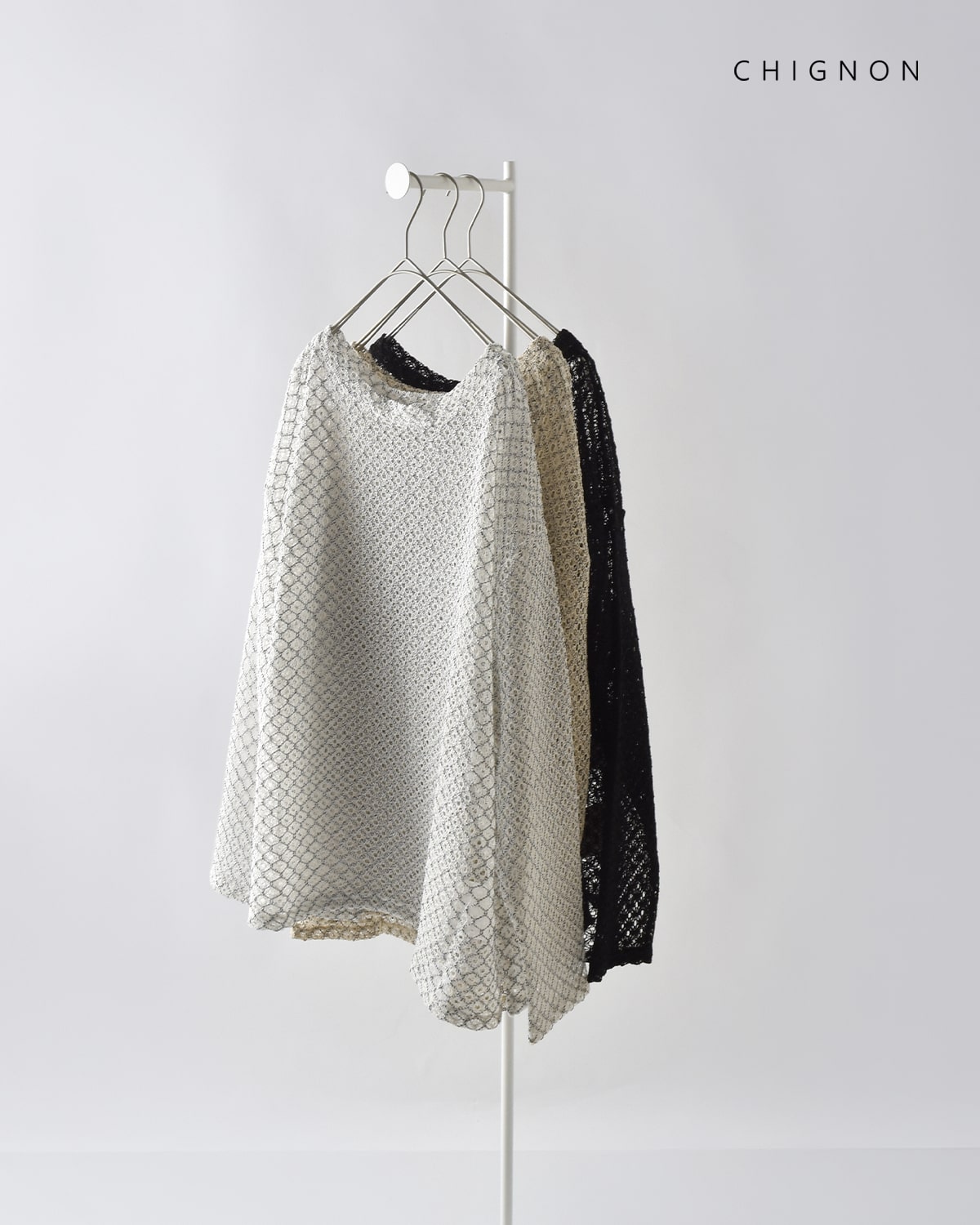 ファッションアイテム人気ランキング シニヨン CHIGNON レース 8452-247jn-kk カットソー メッシュ パーツ