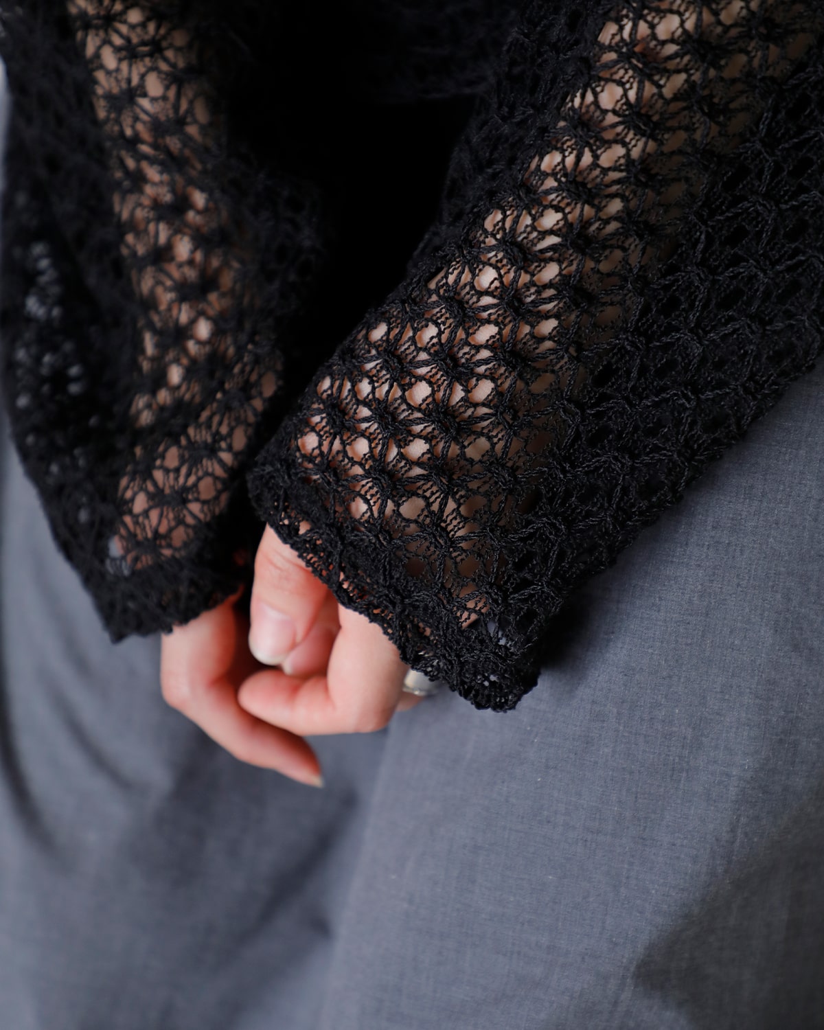 【SENTIMENTS】NO.546 SURFBOARD LACE HAIR PIN▲TWICE着用 40%OFF】CHIGNON シニヨン レース メッシュ カットソー 8452