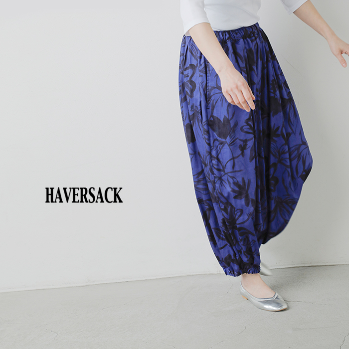 2025ss-13HAVERSACK(ハバーサック)コットンブラッシュフラワープリントズアーブパンツ862535