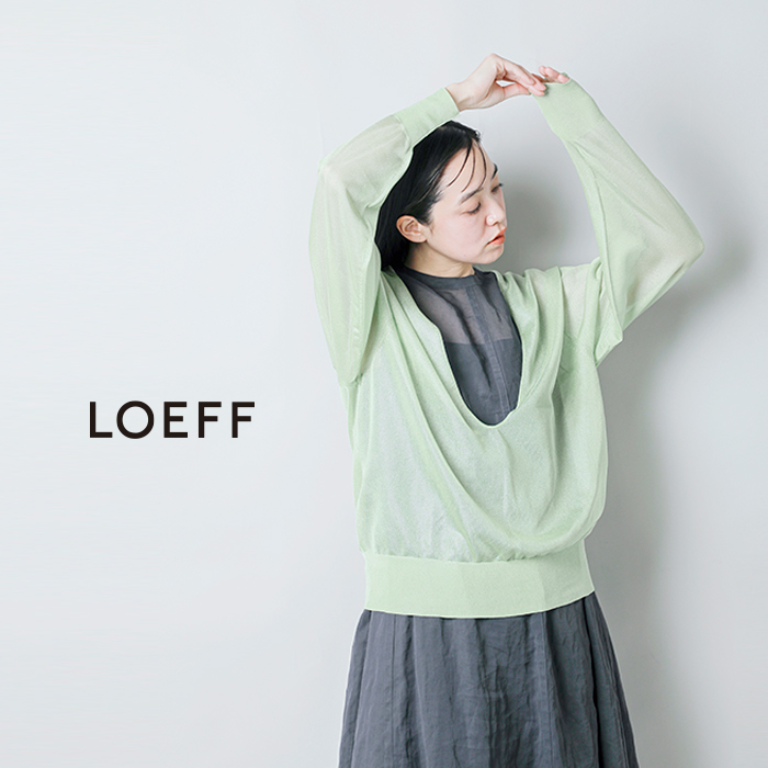 LOEFF(ロエフ)Uネックシアーニットプルオーバー8813-106-0065