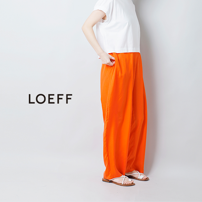 LOEFF(ロエフ)シルクドレープワイドボンタンパンツ8814-699-0182