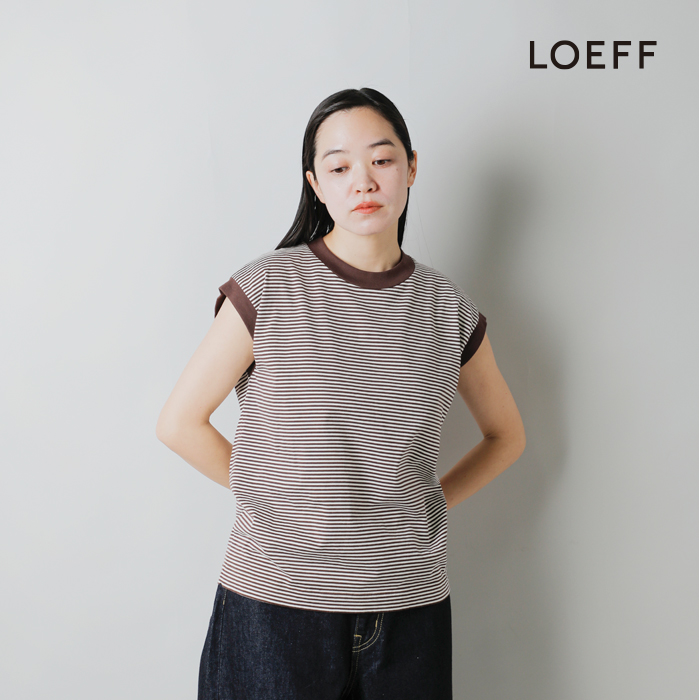 LOEFF(ロエフ)スビンコットン天竺ノースリーブクルーネックTシャツ8817-699-0053