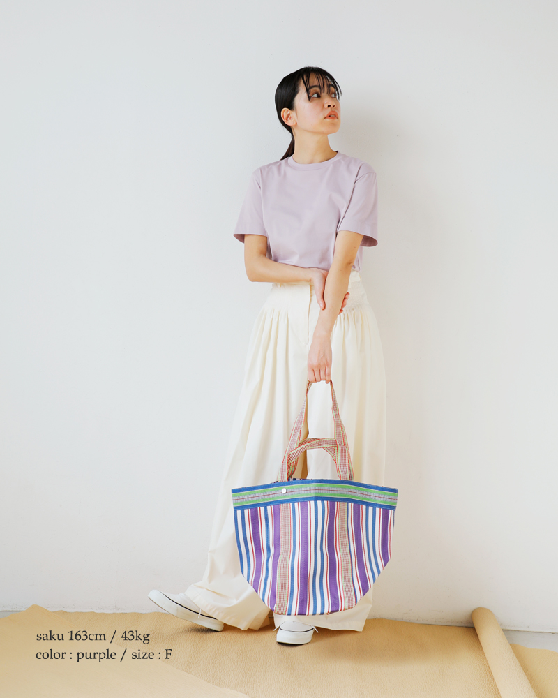 Pasand by ne Quittez pas(パサンド バイ ヌキテパ)マルチストライプメッシュワイドトートバッグ“MultiStripeMeshWideToteBag”882041pa4