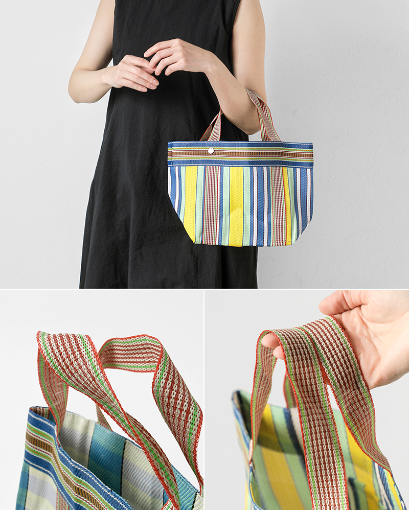 Pasand by ne Quittez pas(パサンド バイ ヌキテパ)マルチストライプメッシュミニバッグ“MultiStripeMeshMiniBag”882041pa6