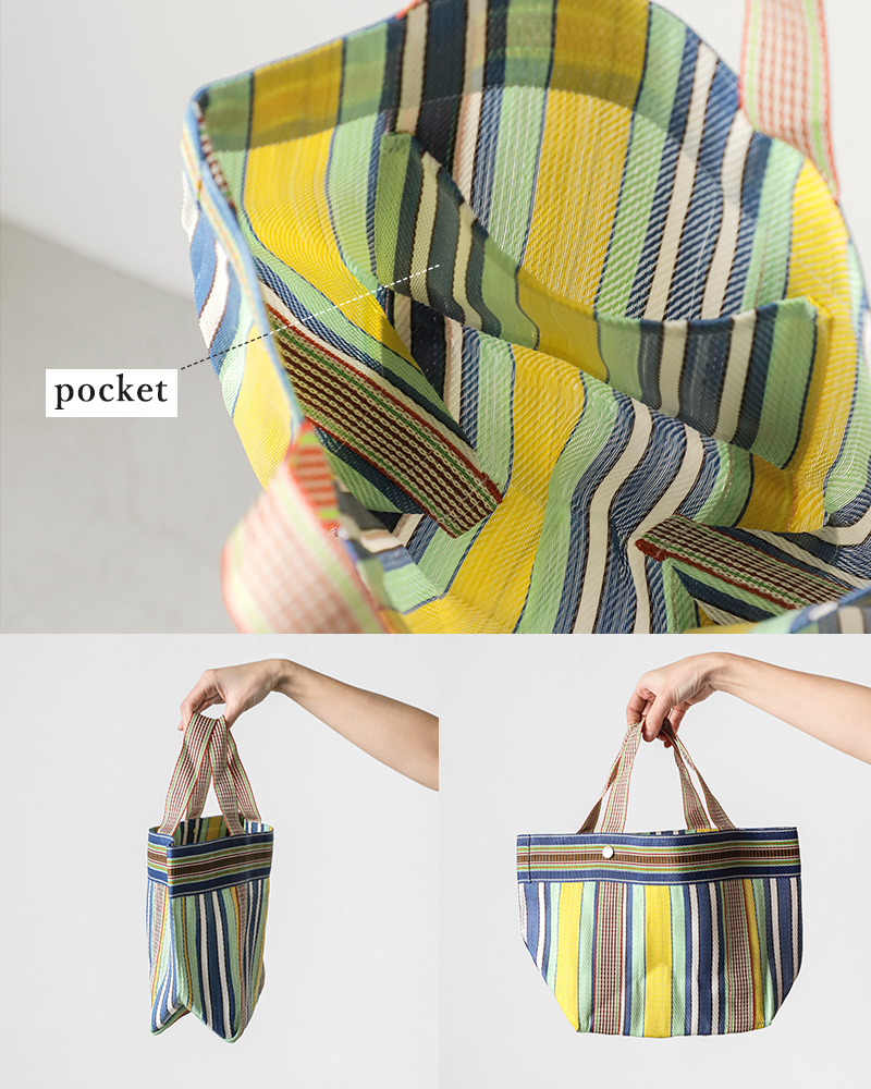 Pasand by ne Quittez pas(パサンド バイ ヌキテパ)マルチストライプメッシュミニバッグ“MultiStripeMeshMiniBag”882041pa6