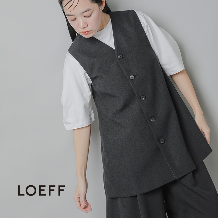 LOEFFホップサックVネックフレアベスト8825-299-0125