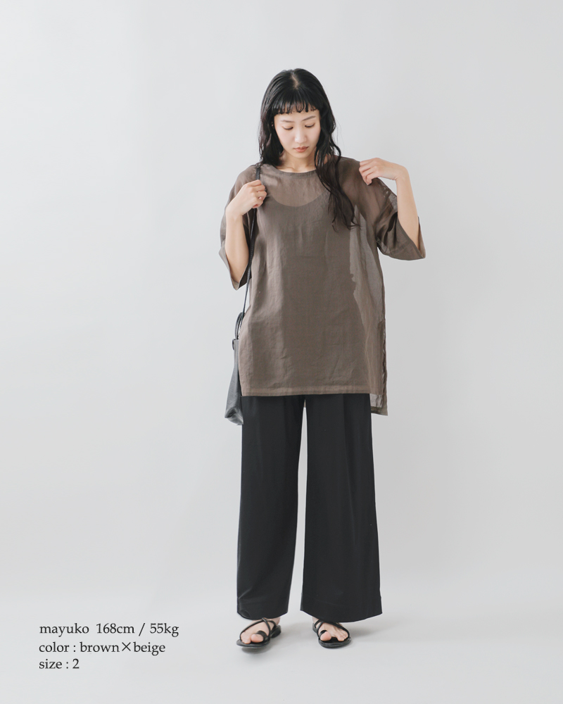 Squady(スカディ)コットンドライオーガンジーＴシャツ909-1283