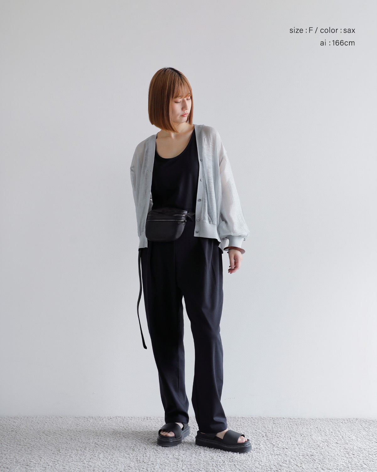 50%OFF】CHIGNON シニヨン 布帛 ドッキング カーディガン 9552