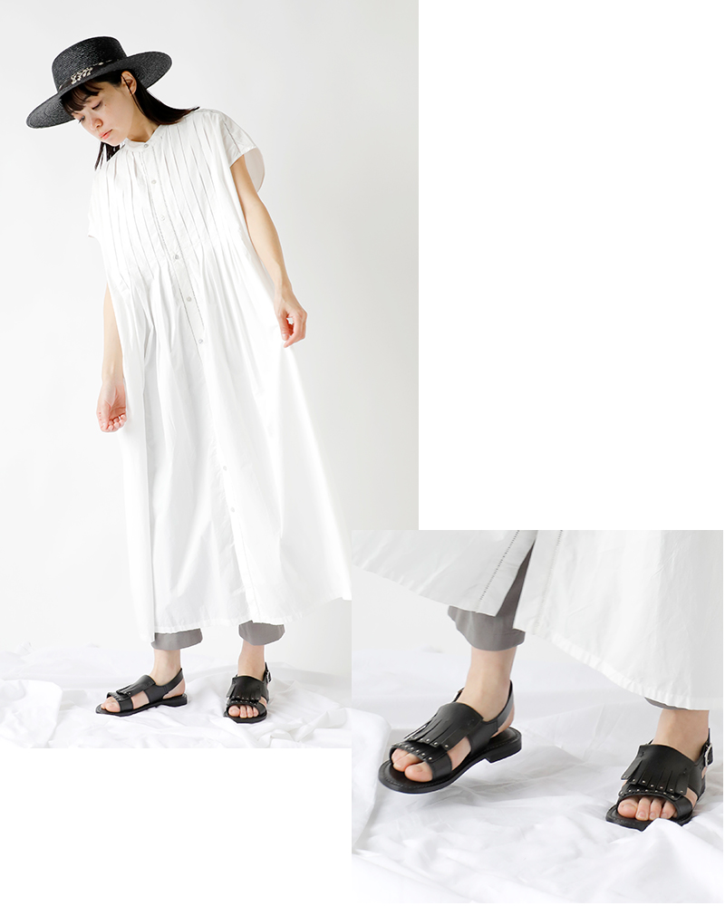 EDER(エダー)レザーソールキルトストラップフラットサンダル96-ede-6184