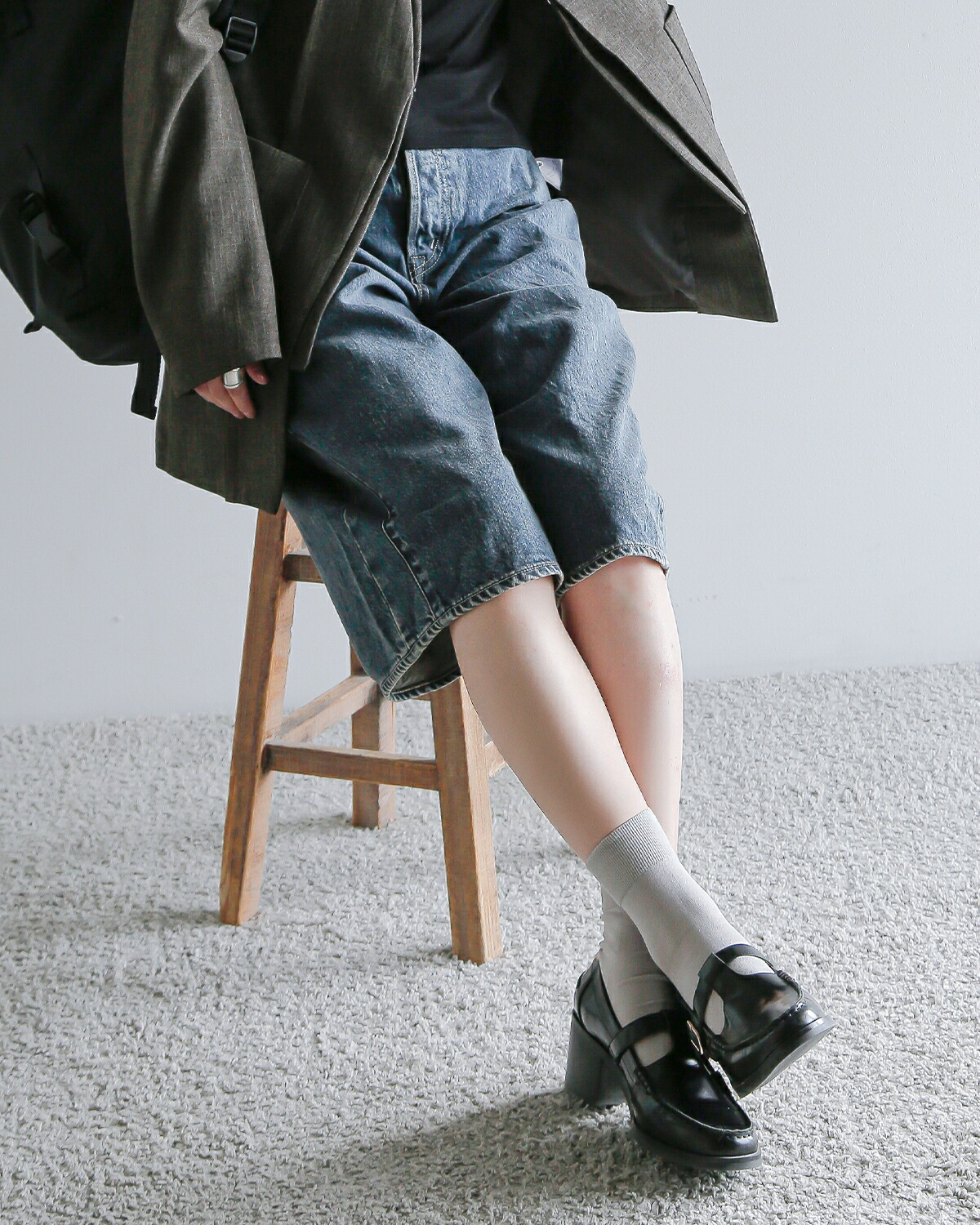 KURO(クロ)デニムワイドクロップドパンツ“WIDESPREADCROPPEDSHORTS”964140964140