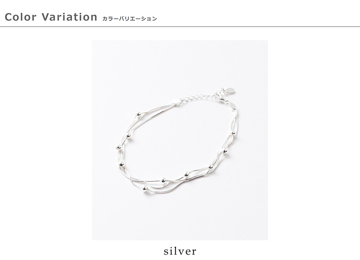 aura(オーラ)シルバー925トリプルドットスネークブレスレット“tripledotsnakebracelet”a-b007