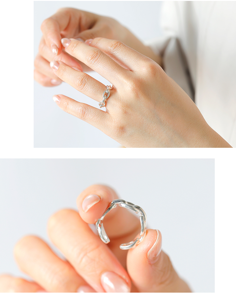 aura(オーラ)シルバー925シックチェーンピンキーリング“thickchainpinkyring”a-r073