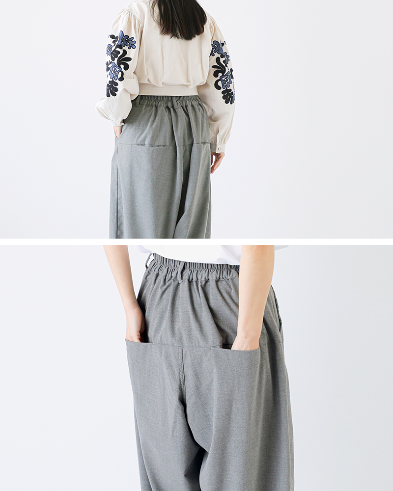 HARVESTY(ハーベスティ)トロピカルストレッチワイドエッグパンツa22502