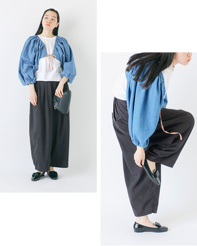 HARVESTY(ハーベスティ)トロピカルストレッチワイドエッグパンツa22502