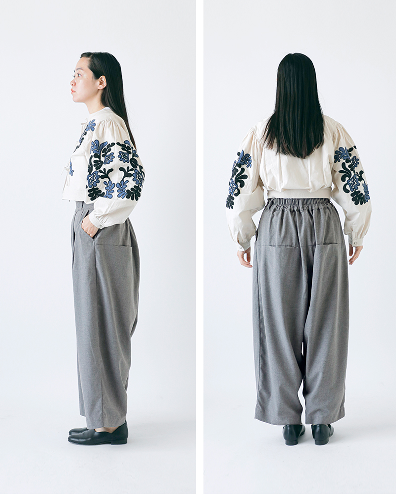 HARVESTY(ハーベスティ)トロピカルストレッチワイドエッグパンツa22502