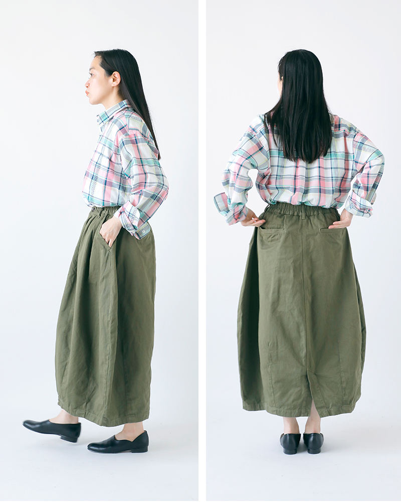 HARVESTY(ハーベスティ)コットンチノクロス製品染サーカススカートa22503