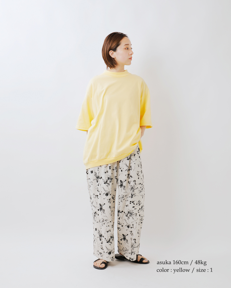 HARVESTY(ハーベスティ)コーマ天竺コットンモックネックエッグ半袖Tシャツa52504