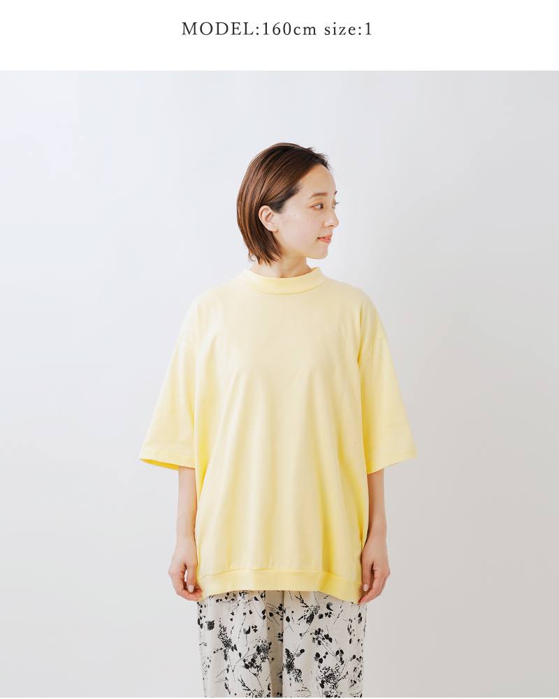 HARVESTY(ハーベスティ)コーマ天竺コットンモックネックエッグ半袖Tシャツa52504