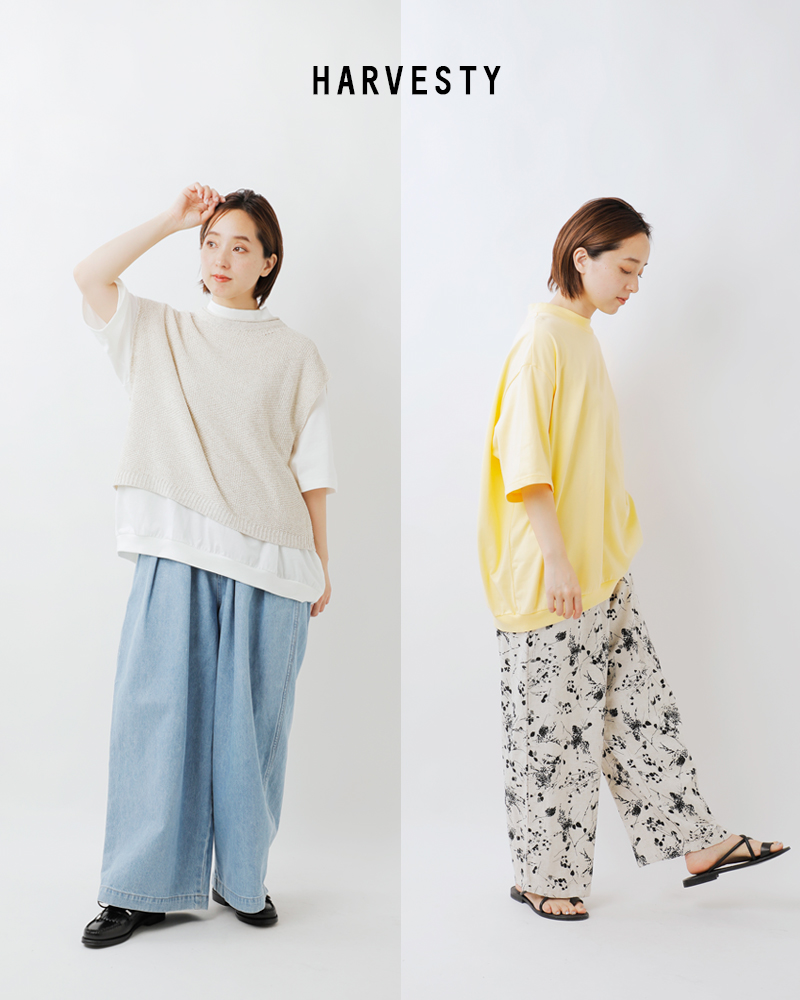 HARVESTY(ハーベスティ)コーマ天竺コットンモックネックエッグ半袖Tシャツa52504