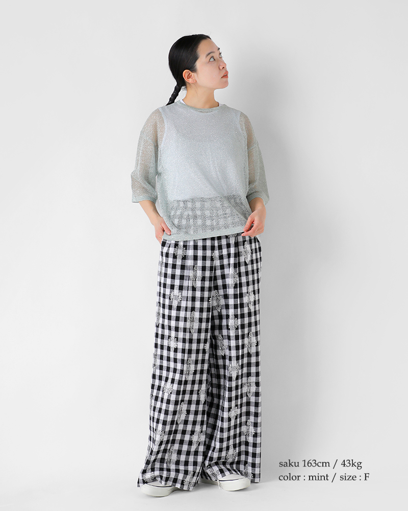 ADAWAS(アダワス)リネンオープンニットセミシアープルオーバー“OPEN-KNITSEMI-SHEERTEE”adws-407-41