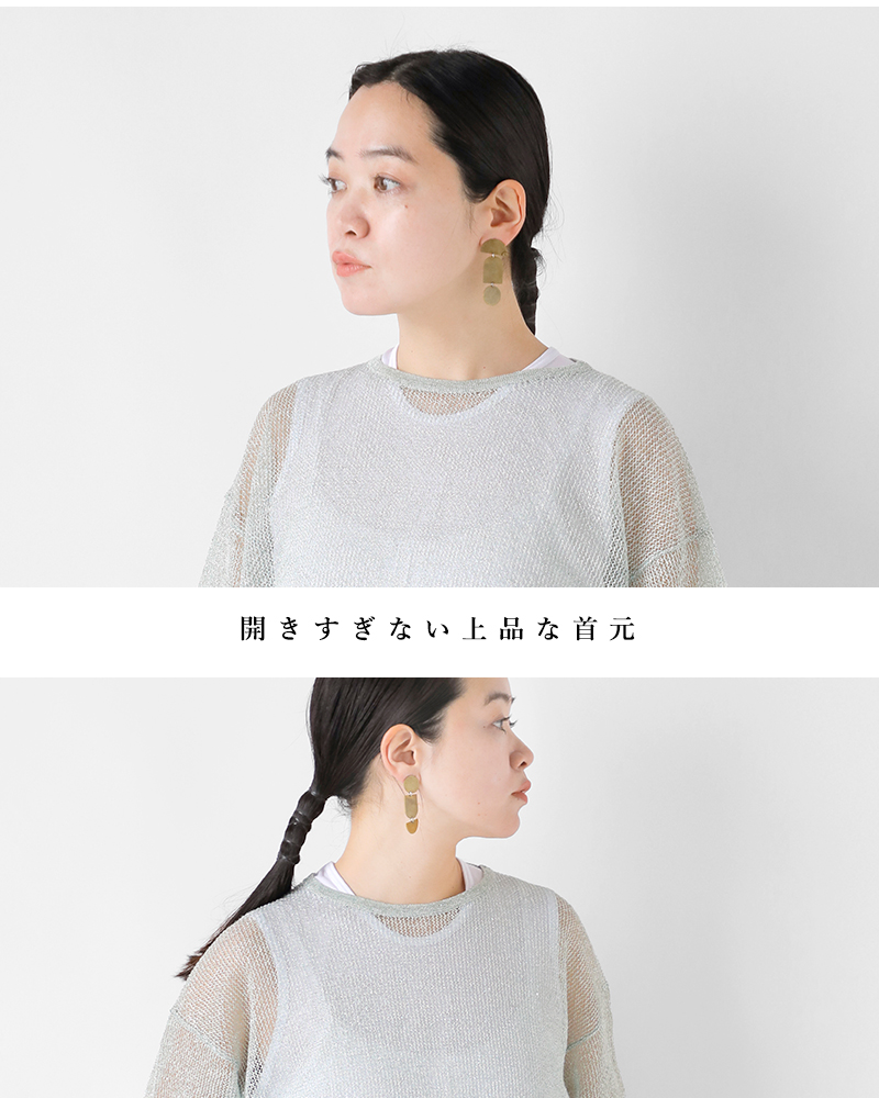 ADAWAS(アダワス)リネンオープンニットセミシアープルオーバー“OPEN-KNITSEMI-SHEERTEE”adws-407-41