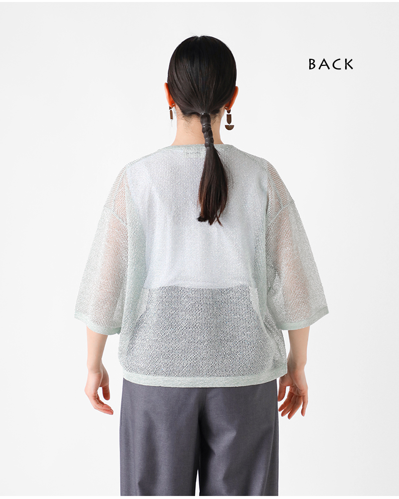 ADAWAS(アダワス)リネンオープンニットセミシアープルオーバー“OPEN-KNITSEMI-SHEERTEE”adws-407-41