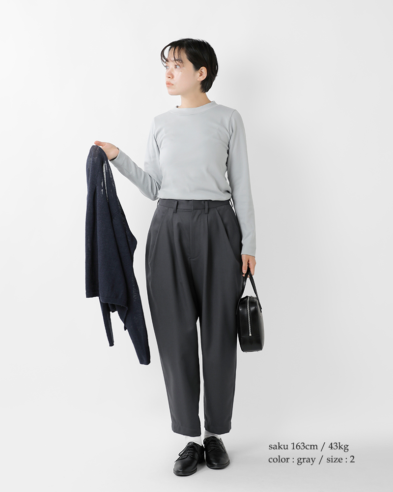 a mon gout(アモング)コットンシュクレフライスクルーネック長袖プルオーバーam-3206