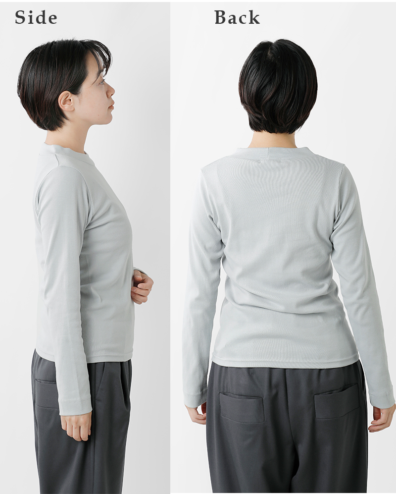 a mon gout(アモング)コットンシュクレフライスクルーネック長袖プルオーバーam-3206