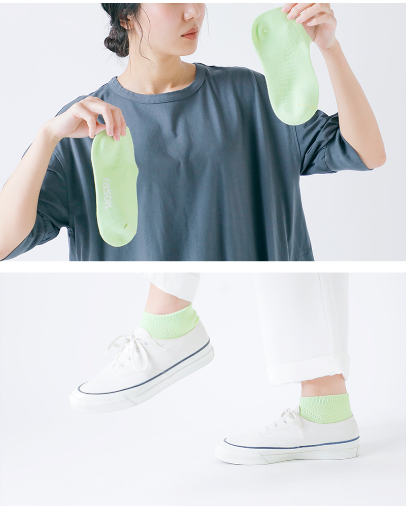 rasox(ラソックス)吸汗速乾ベーシックスニーカーソックスba190sn01