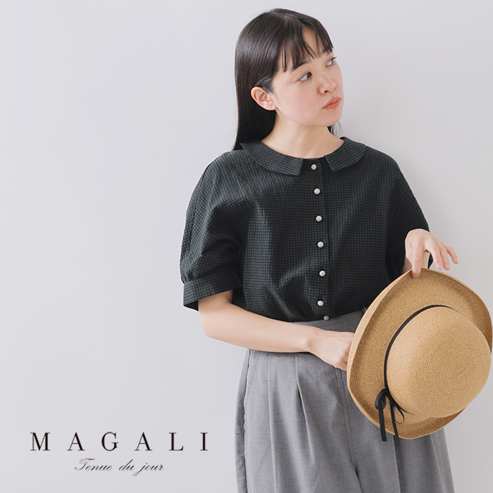 楽天市場】MAGALI マガリ リネン コットン ギンガム フラット