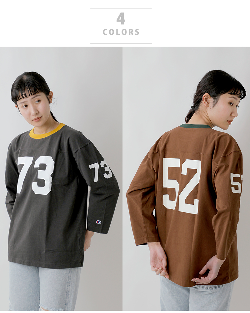 Champion(チャンピオン)USAコットン3/4スリーブフットボールTシャツc3-b406
