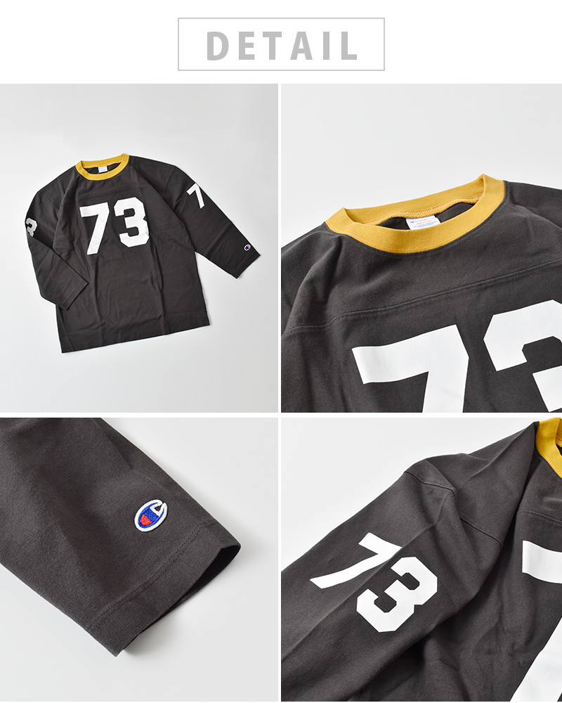 Champion(チャンピオン)USAコットン3/4スリーブフットボールTシャツc3-b406