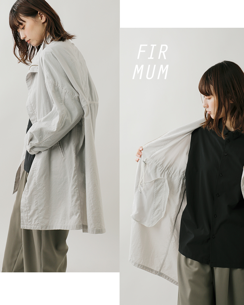FIR MUM(フィル マム)ナイロンタスランオックスオーバーサイズボトルネックコート