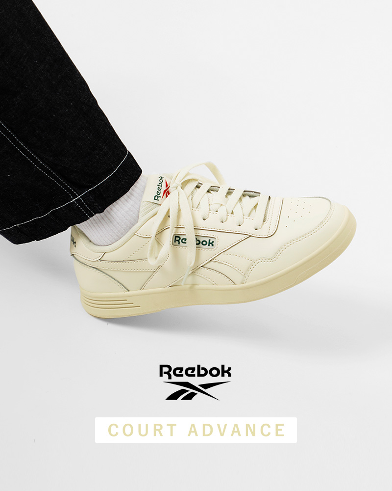 Reebok(リーボック)コートアドバンスレザーアッパーローカットスニーカー“COURTADVANCE”court-advance