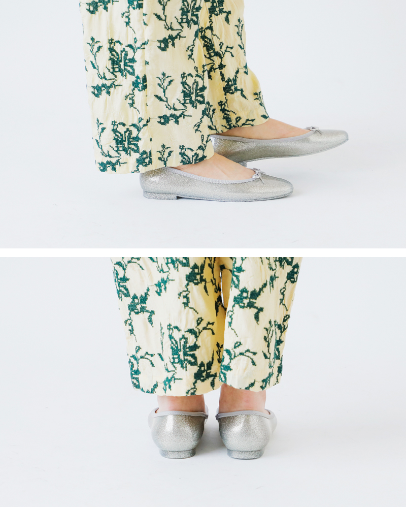 TEMPERATE(テンパレイト)低反発カップインソールグリッタースクエアトゥレインバレエシューズ“EMMAGLITTER”emma-glitter